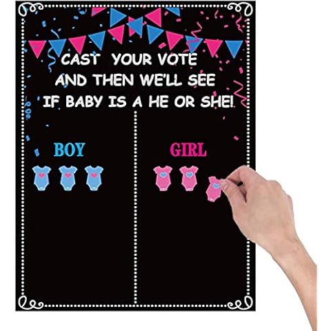 MISS FANTASY Gender Reveal Decorations - 54 Voting Gender Reveal Games Gender Reveal Ideas Boy or Girl Games Party Supplies for Gender Reveal Voting Use Gender Reveal Decor Cover