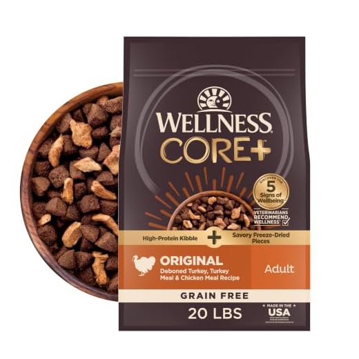 Wellness CORE Rawrev Natural Grain Free Dry Dog Food, Original Turkey & Chicken With Freeze Dried Turkey, 20-Pound Bag
