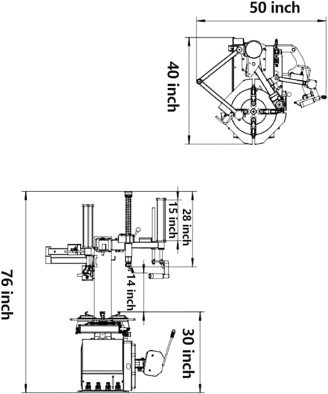 Dimensions diagram of the KATOOL KT-T830W