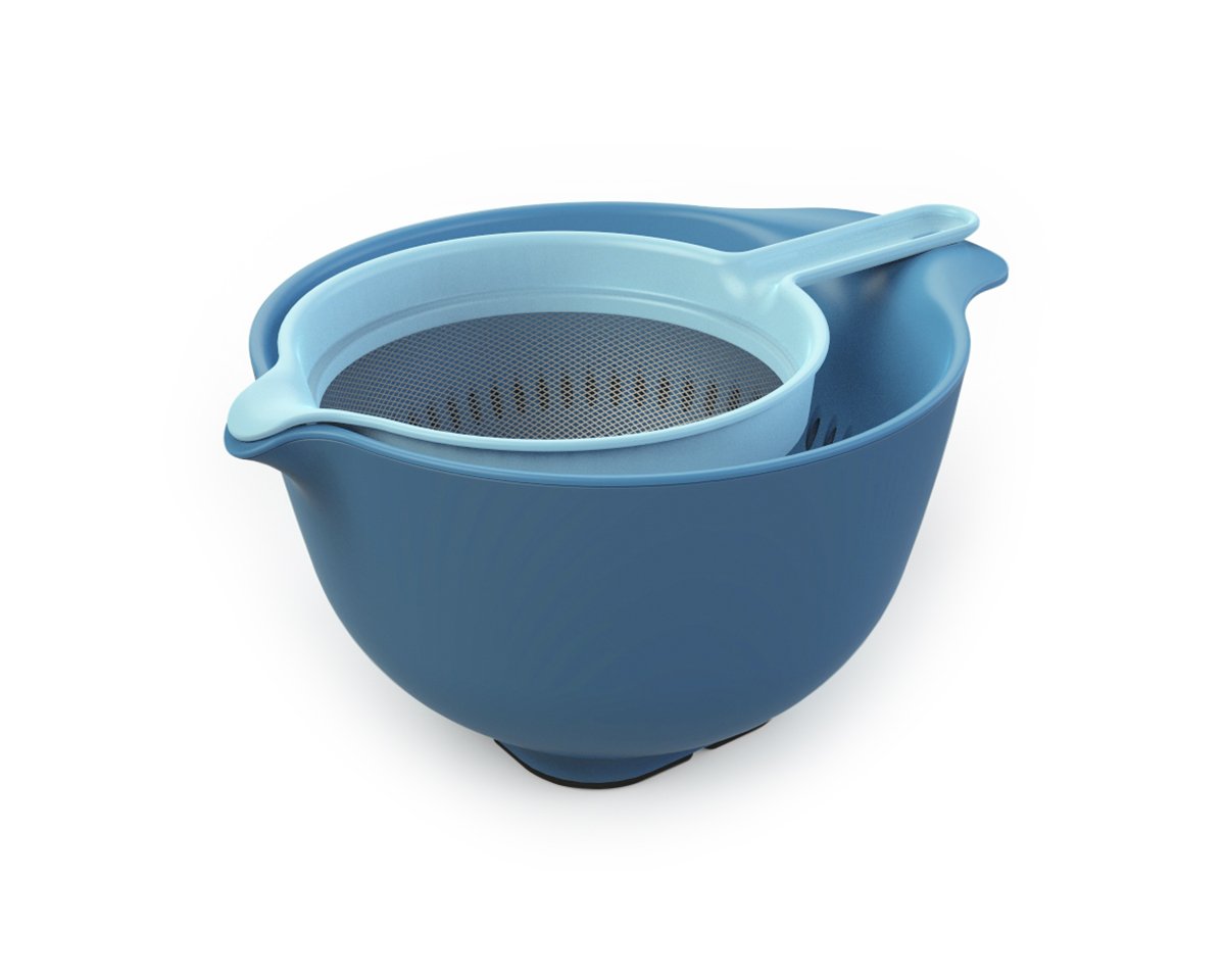Venn Kitchen Mixing Bowl, Colander & Sieve Set, Blue