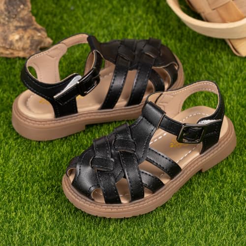 Image of Boys Girls Sandals Open Toe Breathable Princess Non-Slip Flats Summer Beach Lightweight Rubber Sole Sandals (Toddler /Little Kid)