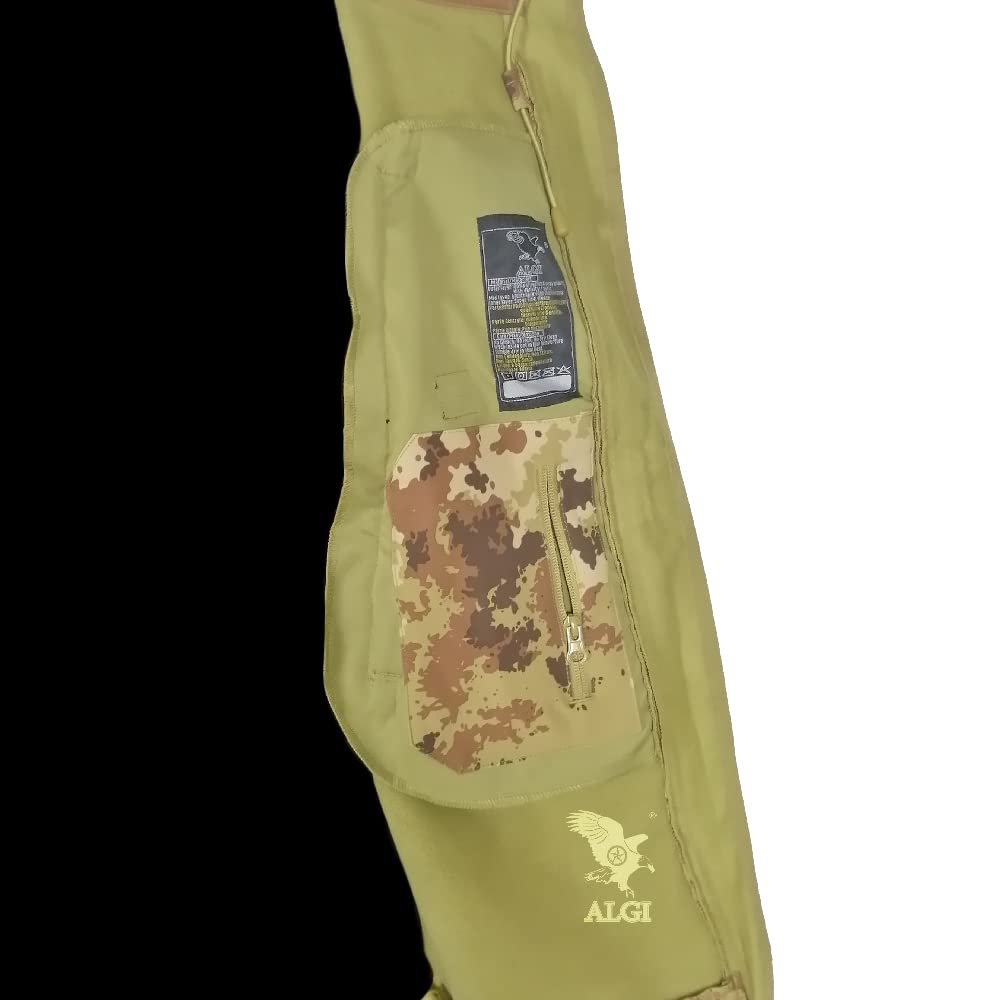 ALGI Giacca Termica Soft Shell con Cappuccio SUMMIT MIMETICA VEGETATO
