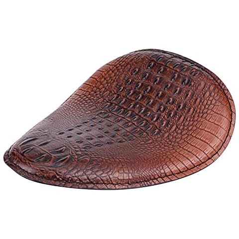 Motorcycle Soft pattern Solo Seat Cushion Bronze Bracket Spring Compatible with Honda Yamaha(Brwon), Car Modification / Retrofitting Cover