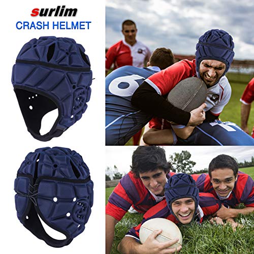 image for surlim Soft Helmet Flag Football Rugby Helmet Scrum Cap Soft Shell Hel