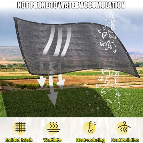 Voile d'ombrage de jardin YVYKFZD 7.5x15m filet protection solaire UV - 5