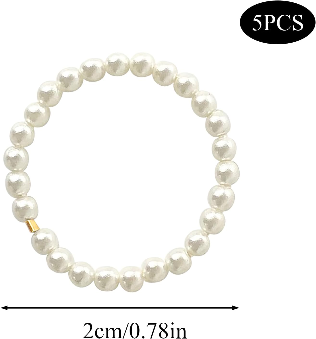 5 Pcs Faux Pearl Rings for Women - Elegant Vintage Stackable Rings Sets. Beautiful Handmade Beaded Ring Featuring Durable Stretch Bands, Perfect Daily Accessories