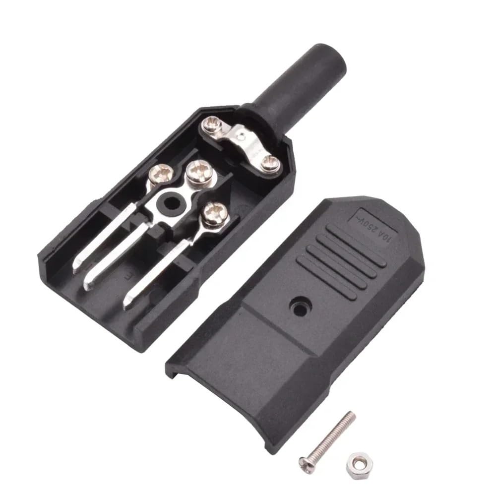 5pcs 10pcs IEC 320 Cavo Cavo C13 C14 Presa AC 10A 250V Nero Rewireable Elettrico 3 Pin Femmina Maschio Connettore di Alimentazione (10pcs C14 Maschio)