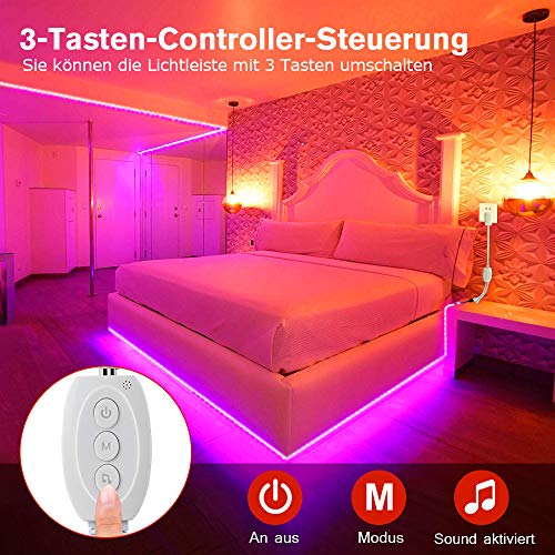 LED Strip Lights, MOSFiATA 23ft Waterproof Bluetooth Color Changing LED Lights Strip, App Controlled+24 Key IR Remote Control, 16 Million Colors RGB Tape Lights for Kitchen, TV, Party, Home Decoration