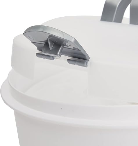 Miniatura 9 de Juvale Portartarta con tapa y asa  12 x 4 pulgadas, plástico redondo blanco  Contenedor de plástico reutilizable con tapa para transporte  Porta