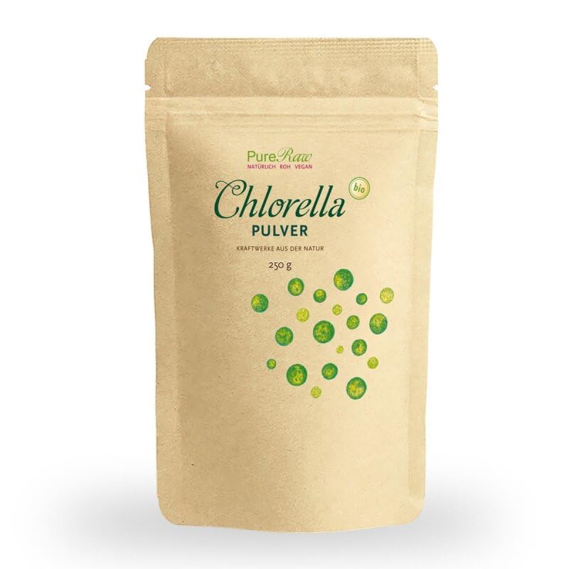 Clorella en polvo orgánico, puro y controlado (crudo vegano) algas Clorella Ricas en vitamina B12 Hierro Espermidina Clorofila - Microalgas verdes Clorella Vulgaris - Polvo orgánico de Clorella