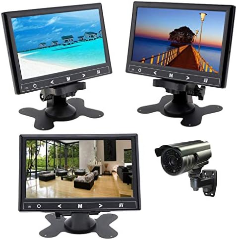 TOPRUI CCTV Monitor 7 Inch Small HDMI Monitor with VGA AV Port Raspberry pi 3 Display Screen Monitor, Tiny LCD Monitor- IPS 1024x600 -Build in Speaker, Headphone Jack, Remote