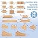 Wooden Train Tracks 58 Piece Set, Track Expansion and 9 Distinct Pieces - 100% Compatible with All Major Brands Including Thomas Wooden Railway System