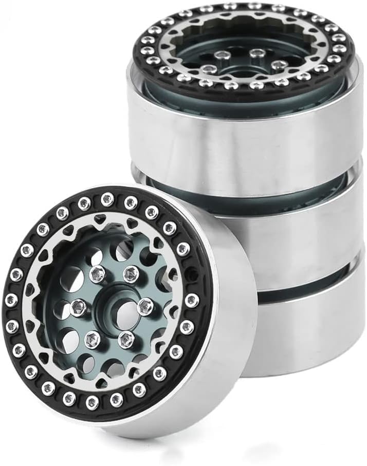 4PCS 1.9" Beadlock Wheels Heavy Duty Metal Wheel Rim w/ 12mm Combiner Hex Fit For 1/10 RC Crawler Axial TRAXXAS TRX4 SCX10 SCX10 II 90046 SCX10 III AXI03007 D90