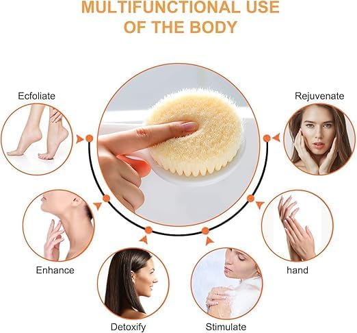 Image of Body Brush Dry Brushing Shower Bath Brush Long Handle Gentle Back Skin Scrubber Exfoliate Massage Improve Blood Circulation Cellulite Treatment