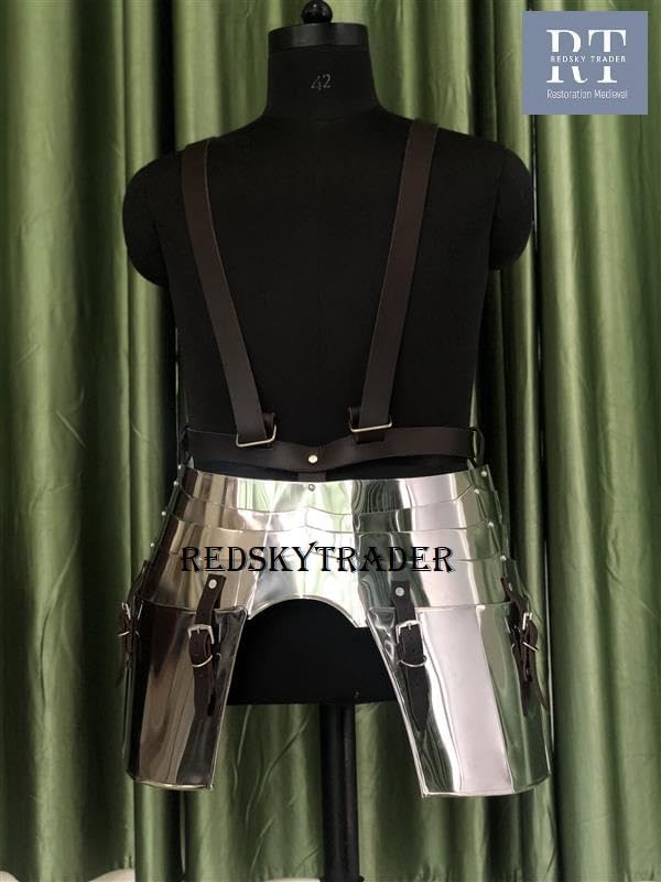 Imperial Faulds and Tassets - LARP Medieval Leg Armor Metallic - Silver - Image 2