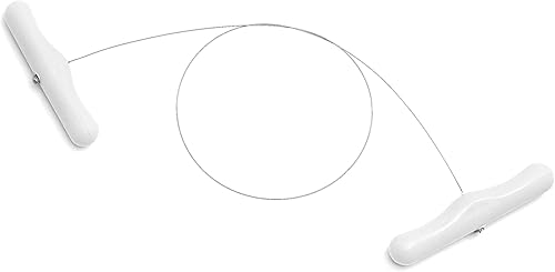 Alambre para cortar queso de 23.6 pulgadas, cortador de queso de acero inoxidable con alambre, cuerda para queso de bloque con asas