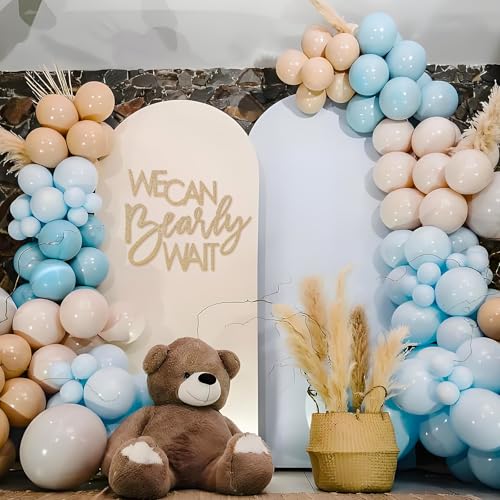 Image of We Can Bearly Wait Sign for Backdrop - Teddy Bear Themed Baby Party Banner Boy Girl Baby Shower Gender Reveal 1st Birthday Felt Letter Wall Decor Photography Background - Glitter Gold