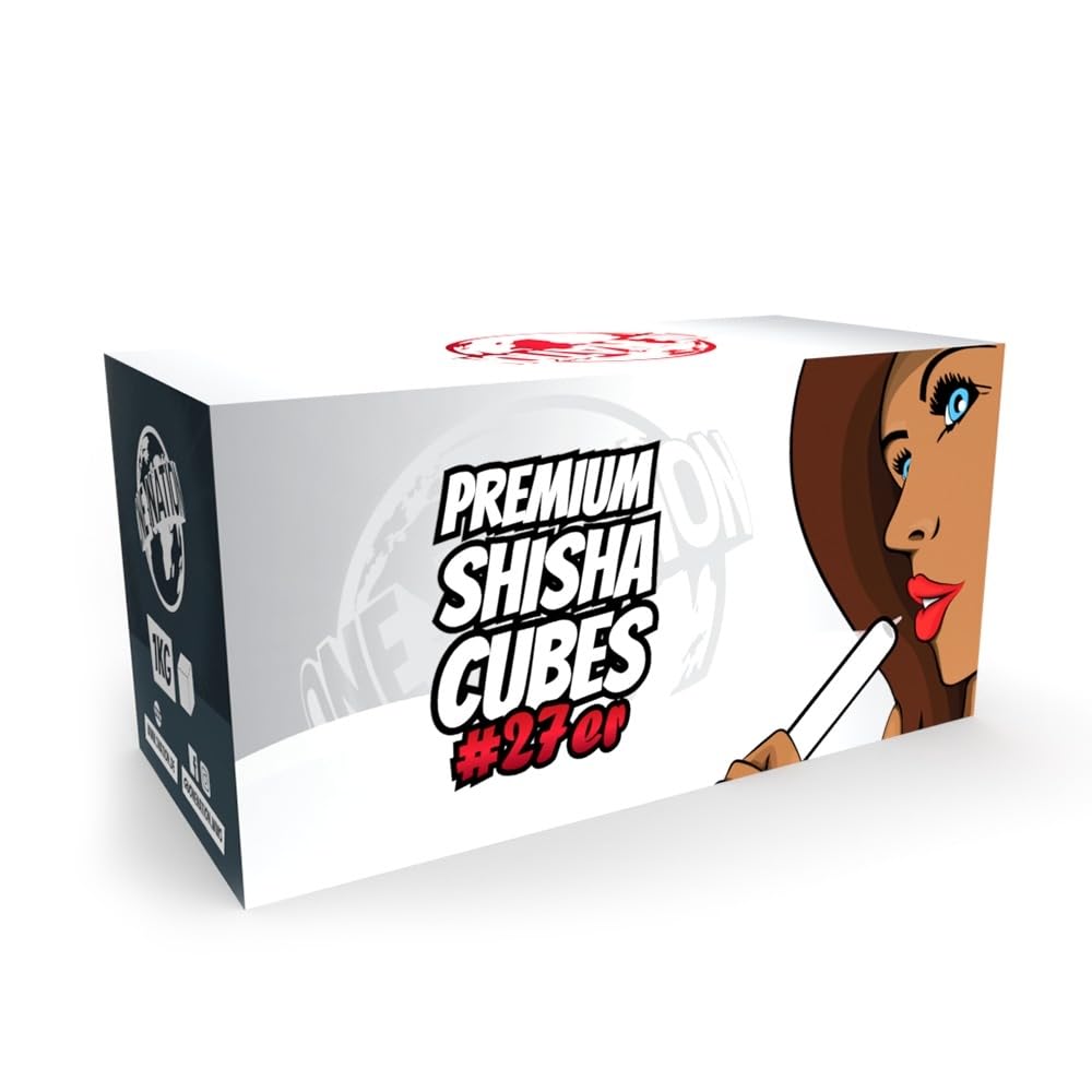 One Nation 20 kg de carbón para shisha 27 | carbón natural de 100% coco | sin aditivos químicos | Hasta 120 minutos de combustión