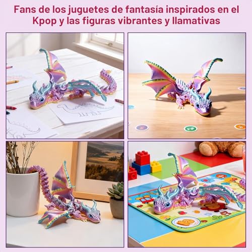Miniatura 7 de Dragón Articulado Con Alas Impreso En 3d Fidget Spinner Flamewing, Juguete De Cómo Entrenar Tu Dragón, Dragon Juguete Flexible Con Articulaciones Móviles, Decoración Hogar Y Oficina, Regalo Navidad