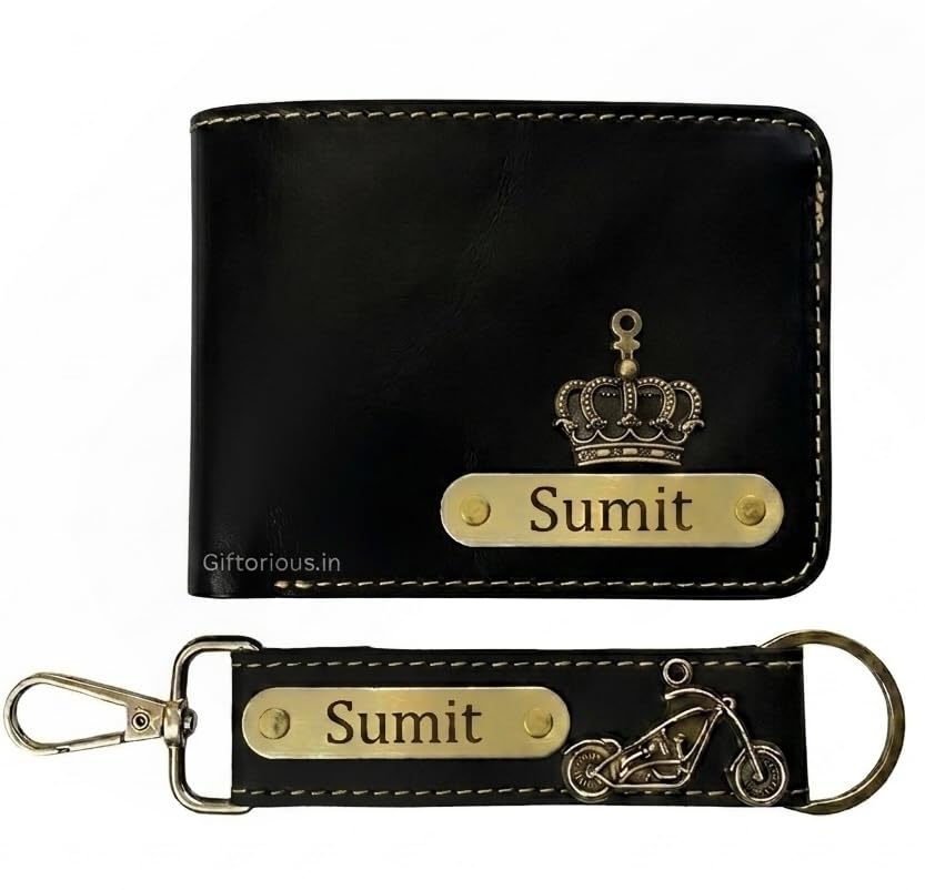 giftorious Customised Leather Original Wallet Keychain Gifting Hamper Set for Men with Name (Black), Personalized Purse Combo, Unique Stylish Gift for Husband, Boyfriend, Birthday, Valentine's Day-picture-32