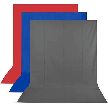 Boltove 8FTX12FT Grey,Blue and Red Backdrop Background for Photography Photo Booth Backdrop for Photoshoot Background, television, video production and home decoration, weddings, parties, newborns, children, product photography,Screen Video, Curtain