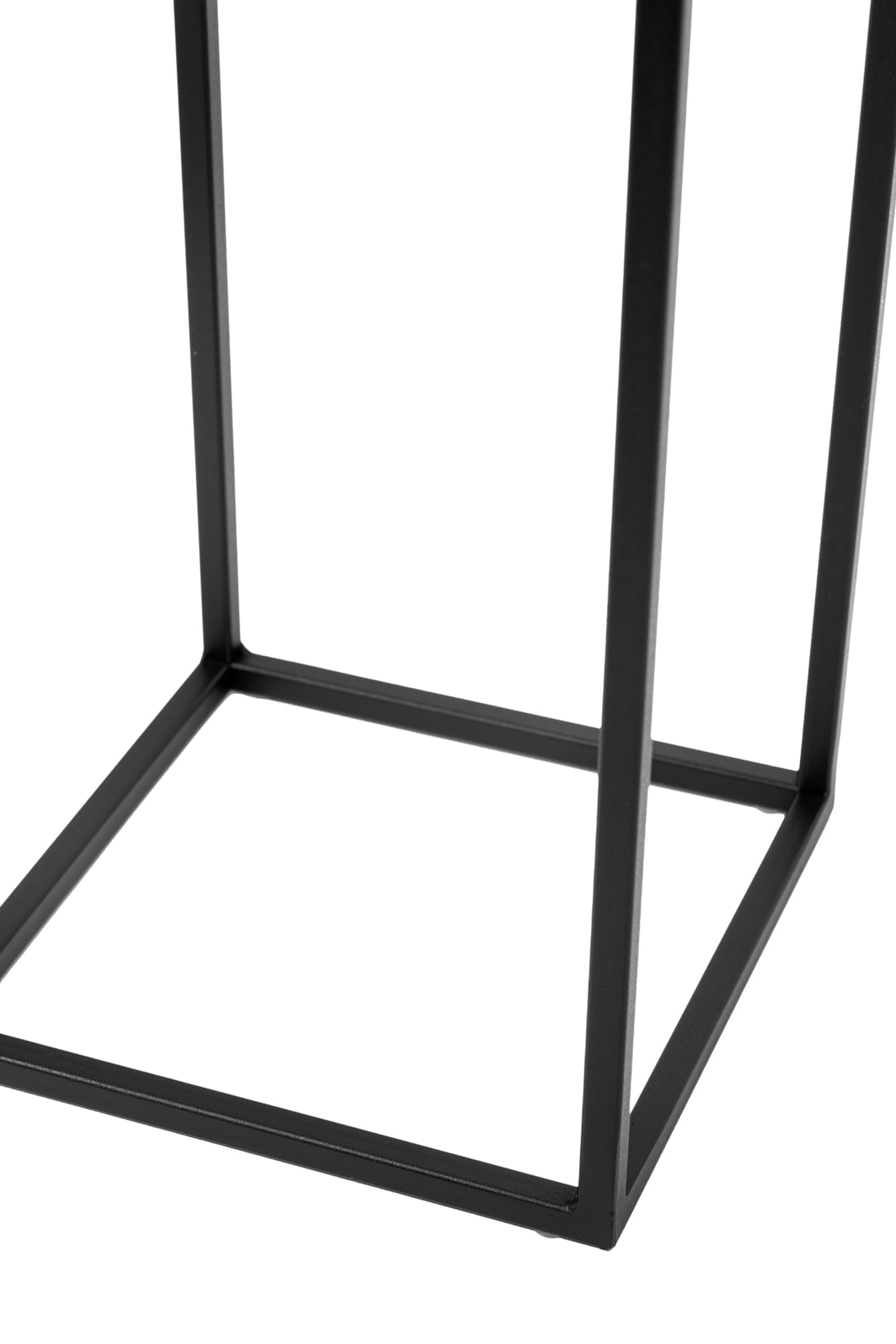Stojak na rośliny Craft - Kwietnik 24x24x100cm - kolor Czarny - do kwiatów w pomieszczeniach - metalowa półka - dekoracyjny stolik - stojak na kwiaty - do rogu pokoju, salonu