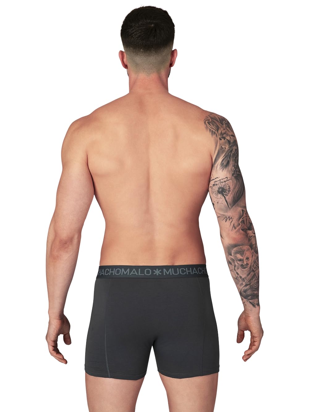 Muchachomalo Uomo Boxer 10-Pack, Tinta Unita, Cotone, Fascia Elastica