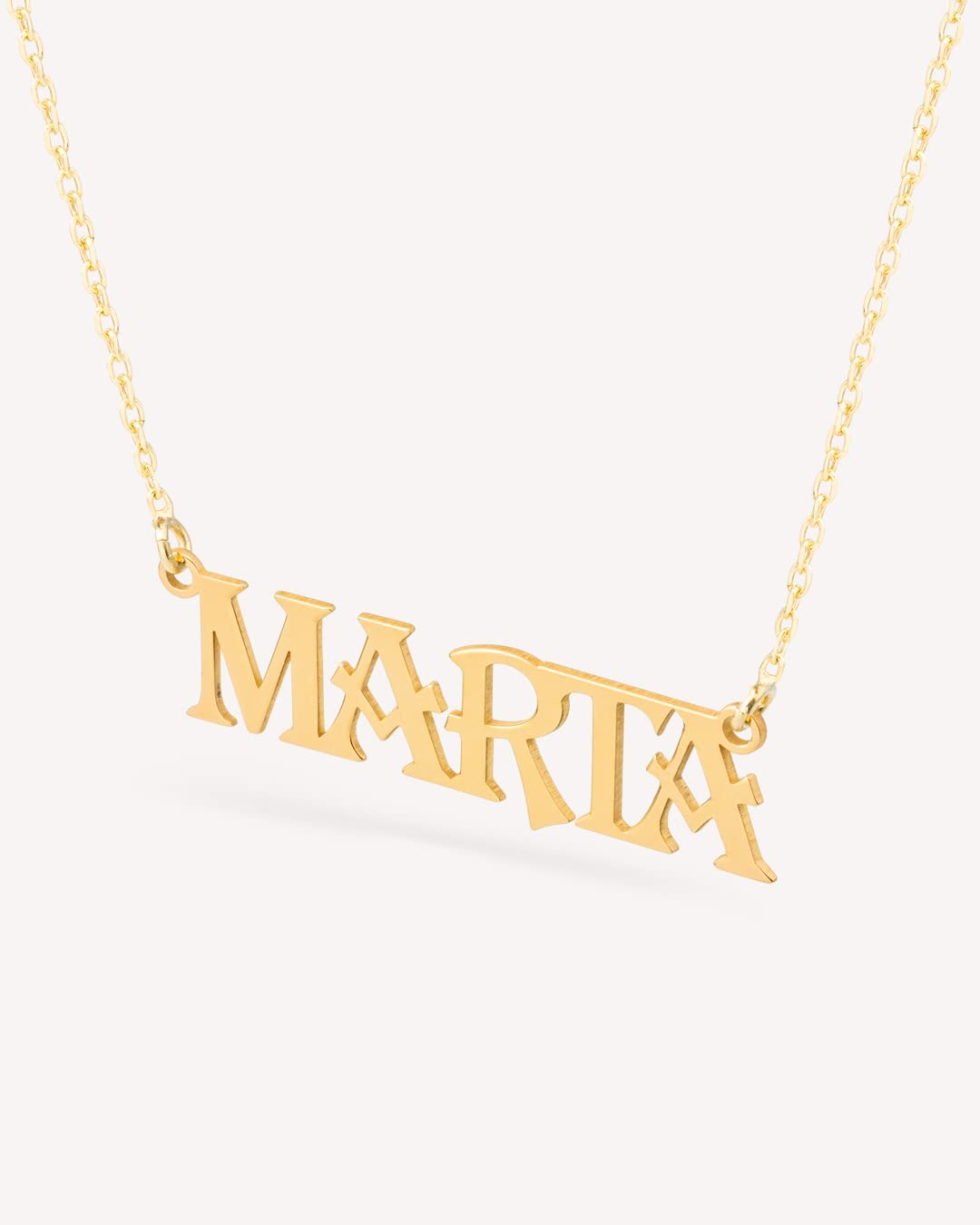 Colgante Personalizado con Nombre - Plata de Ley 925/1000 para Mujer – Collar Artesanal con Cadena Ajustable - Hecho en España (Modelo Barroco Oro, Plata de Ley)