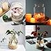 MJ PREMIER Table Glass Vase with LED Lights, Flower Clear Vase with Timing Function, Battery Operated Centerpieces Vase with Wood Tray for Home Decor/Indoor Green Plants/Fish Tank/Wedding/Party etc
