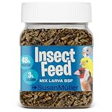 Susan Müller Larvas de Mosca Soldado Negra Mini para Pájaros – Snack Natural Rico en Proteína y Calcio – para Canarios, Jilgueros y Periquitos