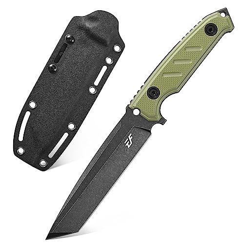 Eafengrow EF129 Fixed Blade Knife, DC53 Steel Tanto Blade,G10 Handle Full Tang Fixed Knifes Straight Knife for Camping Hunting Adventure Survival and EDC Tool(Army Green)