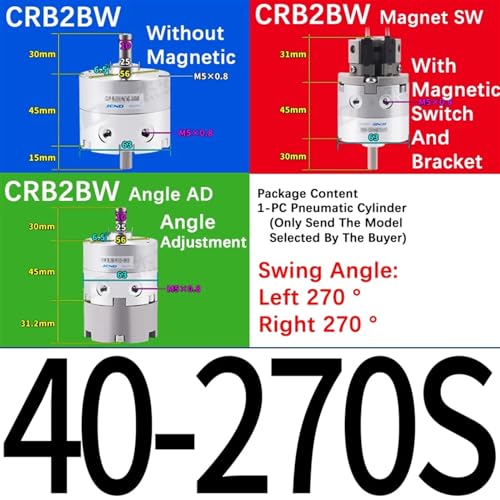Vérin rotatif pneumatique CRB2BW10 pour l'automatisation industrielle précise