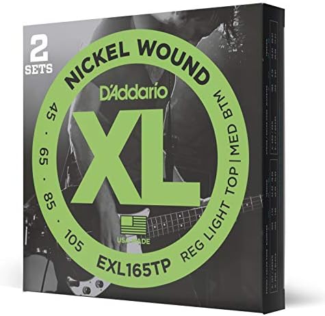 D'Addario Bass Guitar Strings - XL Nickel Bass Strings - EXL170 - Perfect Intonation, Consistent Feel, Powerful Durability - For 4 String Bass Guitars - 45-100 Regular Light, Long Scale