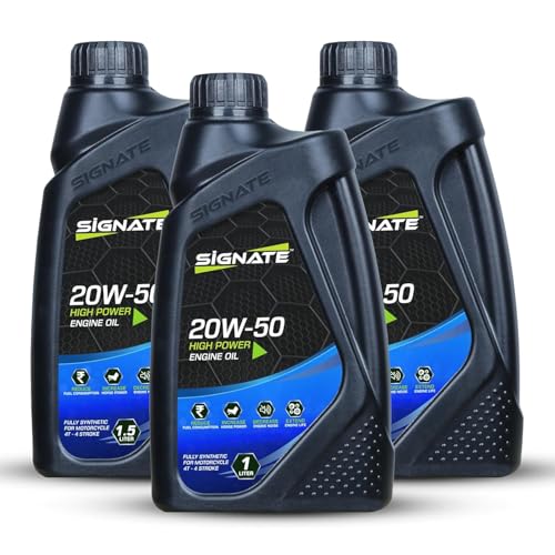 Image of Signate 20W50 Street Race Bike Engine Oil 1L, High Performance Engine Oil for Motor Cycle, Maximum Gear Protection & Efficient Performance Bike Oil (Pack of 3)