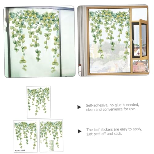 Vinilos decorativos hoja verde eucalyptus set x3 30x40cm miniatura 7