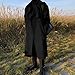 Men's Slim fit Double Breasted Belted Windbreaker Long Jacket Casual Windproof Overcoat Spring Trench Overcoats (Black,Large)