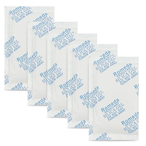 Image of Romeda 60 Pcs 20 Gram Silica Gel Packs, Transparent Desiccant, Desiccant Packets for Storage, Moisture Packs for Spices Jewelry Shoes Boxes Electronics Storage