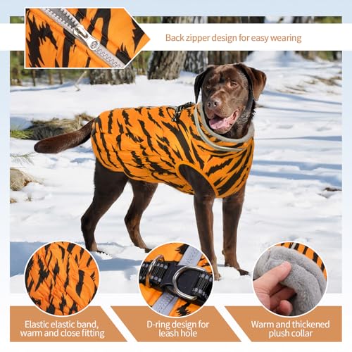 Image of Waterproof Small Dog Coat, Warm Dog Jacket with Harness Built in, XS