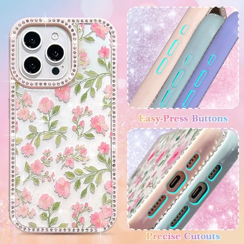 Coque iPhone 16 Pro Motif Fleurs pour Soirées et Bureau