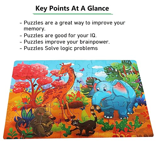Image of MUREN Jungle Jigsaw Puzzle Game for Kids- Age of 5-12 Years Old- Educational and Fun Children Game-Child Learning & Creativity Game Fun Child Play (40 Pieces-Multicolor)
