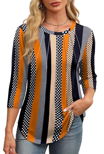 XIEERDUO Damen Bluse 3/4 Arm Tshirt Shirt Top Tunika Pullover...