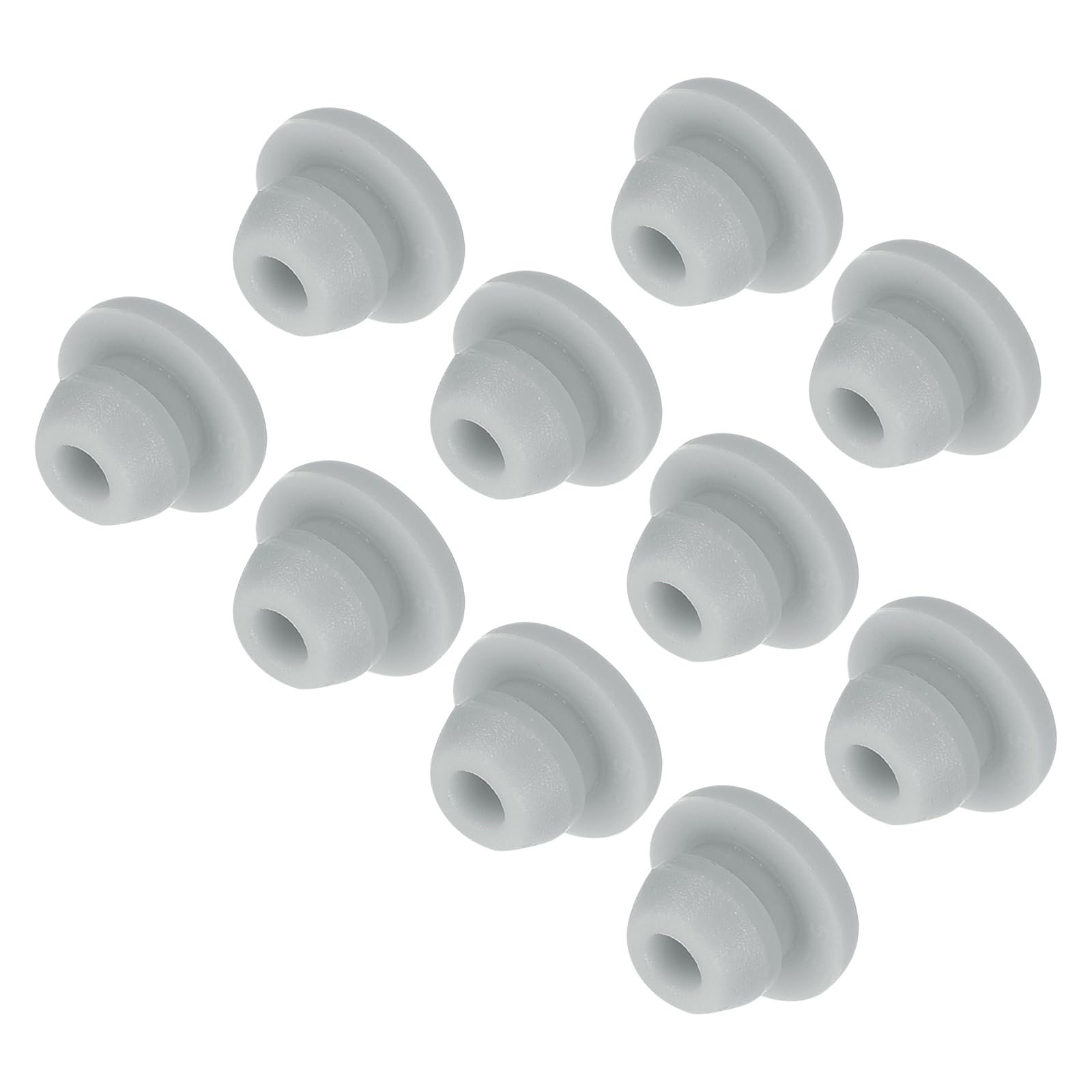 MECCANIXITY 10pcs Silicone Snap in Locking Hole Plugs,5mm/0.2 Inch Mounting Diameter Narrow Groove Width 1.5mm Panel Seal Cover Round for Kitchen Bulkheads Waterproof Sealing Plugs Grey