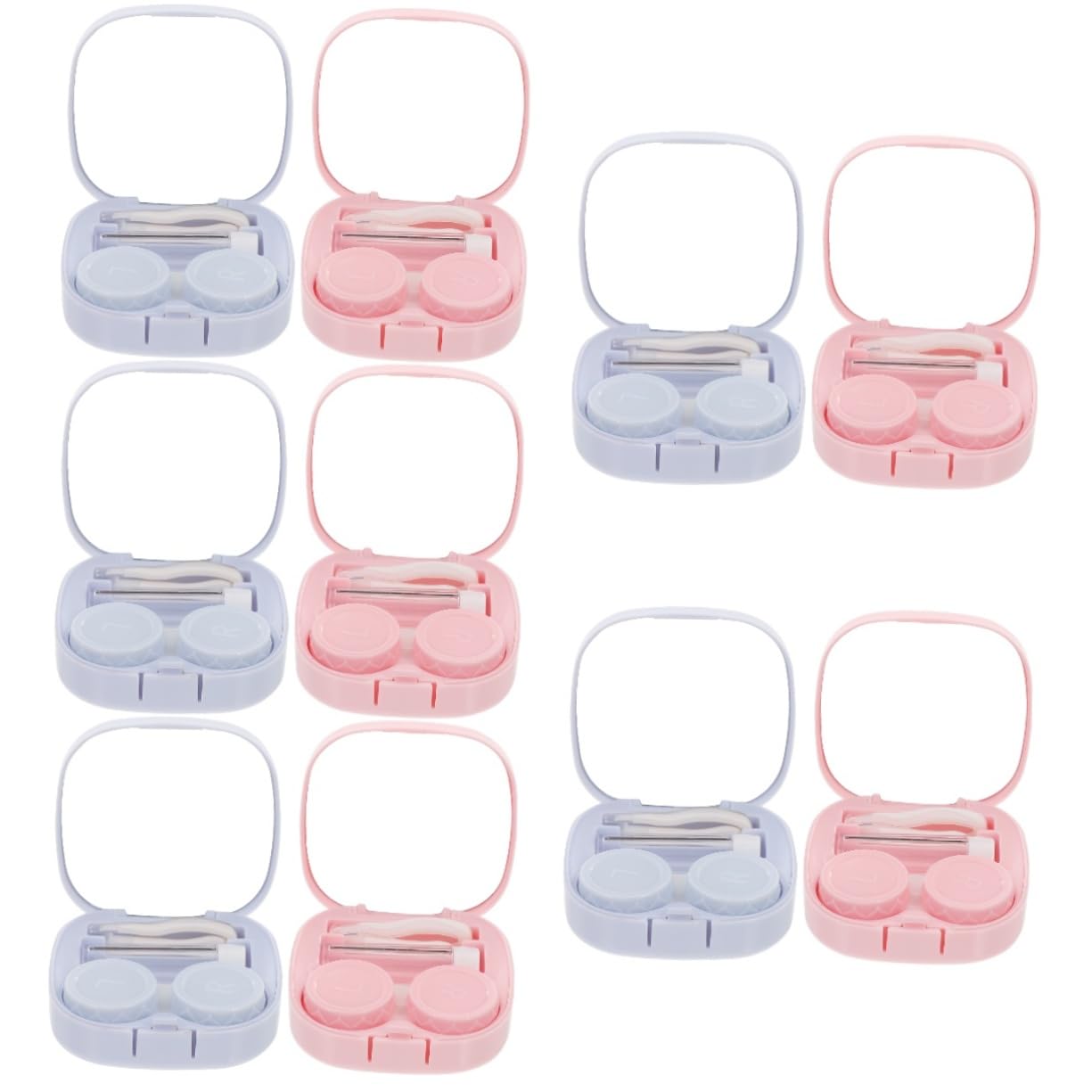 VALICLUD 10 Set Custodia Per Lenti a Contatto Astuccio Portatile Custodia Per Gli Occhiali Custodia Contatti Sostituibile Titolare Di Contatti Domestici Comodo Porta Contatti Plastica