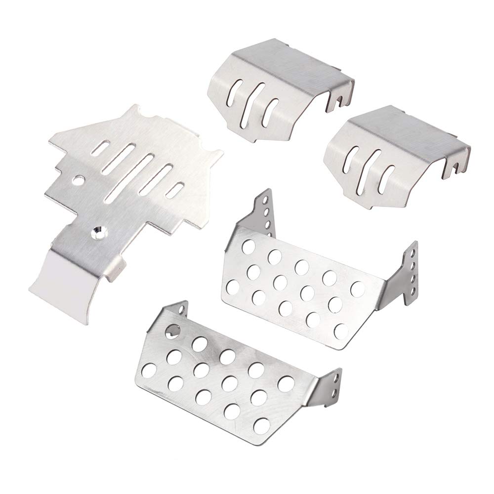 INJORA Stainless Steel Chassis Armor Axle Protector Skid Plate for 1/10 RC Crawler TRX4 TRX-4 Upgrade Part