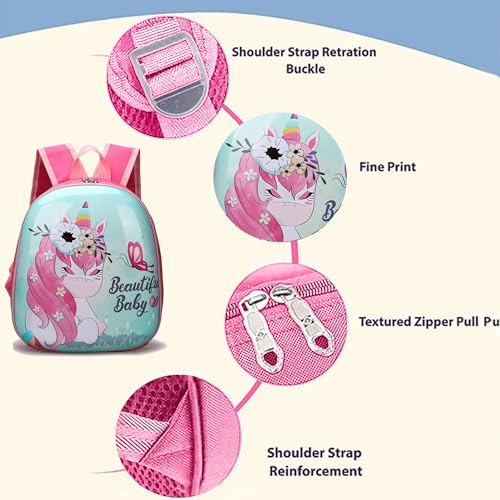 Image of BabyMoon Eggshell Multipurpose Kids Backpack | Children's School Bag for Boys & Girl's | Kids Travel Backpack | Unicorn Blue