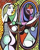 Girl Before Mirror- Picasso - Canvas OR FINE Print Wall Art