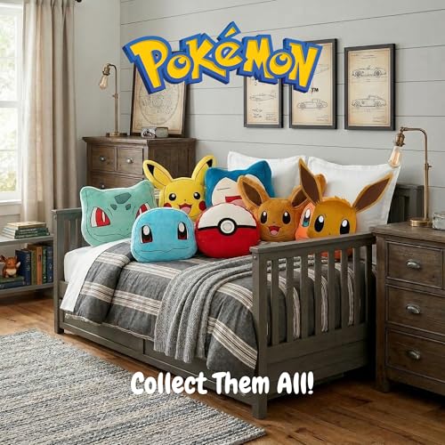Image of Franco Pokemon Eevee Kids Bedding Super Soft Plush Cuddle Pillow, 20 inch (Officially Licensed Product)