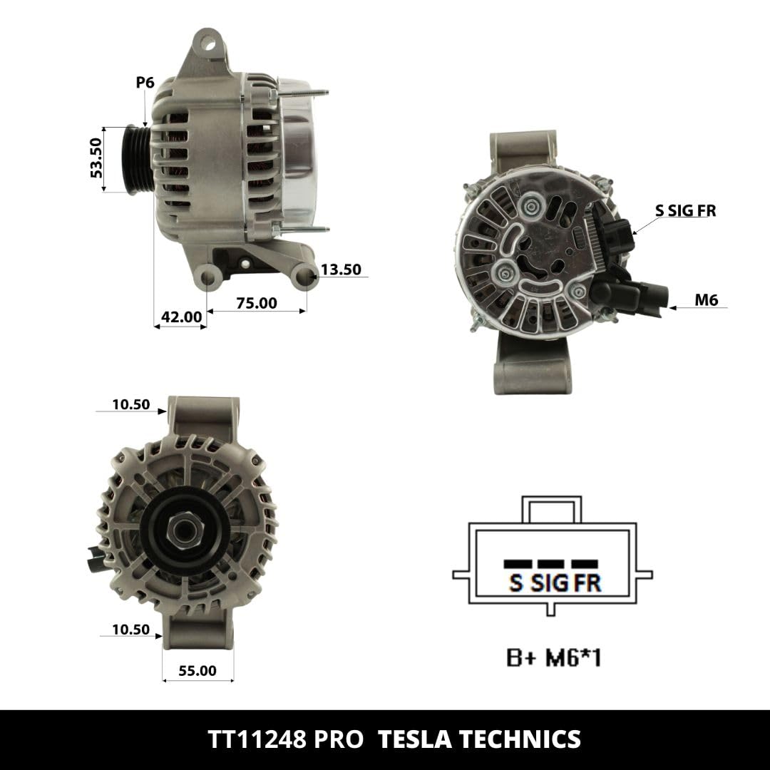TT11248 PRO Alternateur pour voiture 12V, alternateur 115 A. Compatible avec FORD, JAGUAR. Excellent relation qualité-prix. Installation facile et garantie.