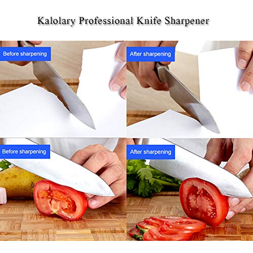 Kalolary Double-Sided Knife Sharpening Stone With Silicone Base Kitchen Wet Water Knife Sharpener Stone For Scissors Hunting Pocket Knives Blades Kitchen Outdoor Sharpener Tools (1000/4000 Grits) #TOP4