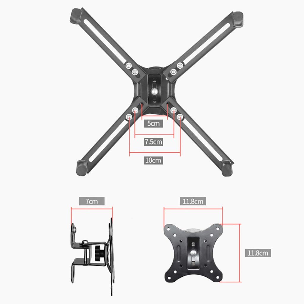Soporte de TV Soporte de Pared para TV Soporte Giratorio de Pared para TV, Adecuado para TV de 12 a 24 Pulgadas, con Capacidad de Carga de 15 kg, Que admite una Distancia máxima del Orificio de 100 *